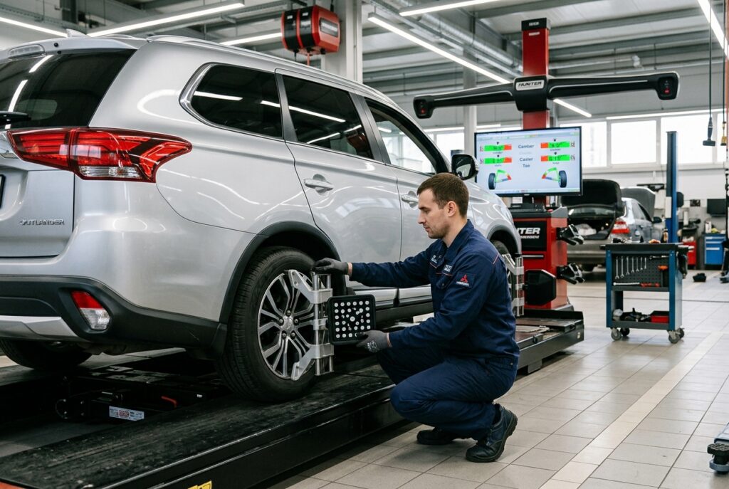 Регулировка углов установки колес Mitsubishi